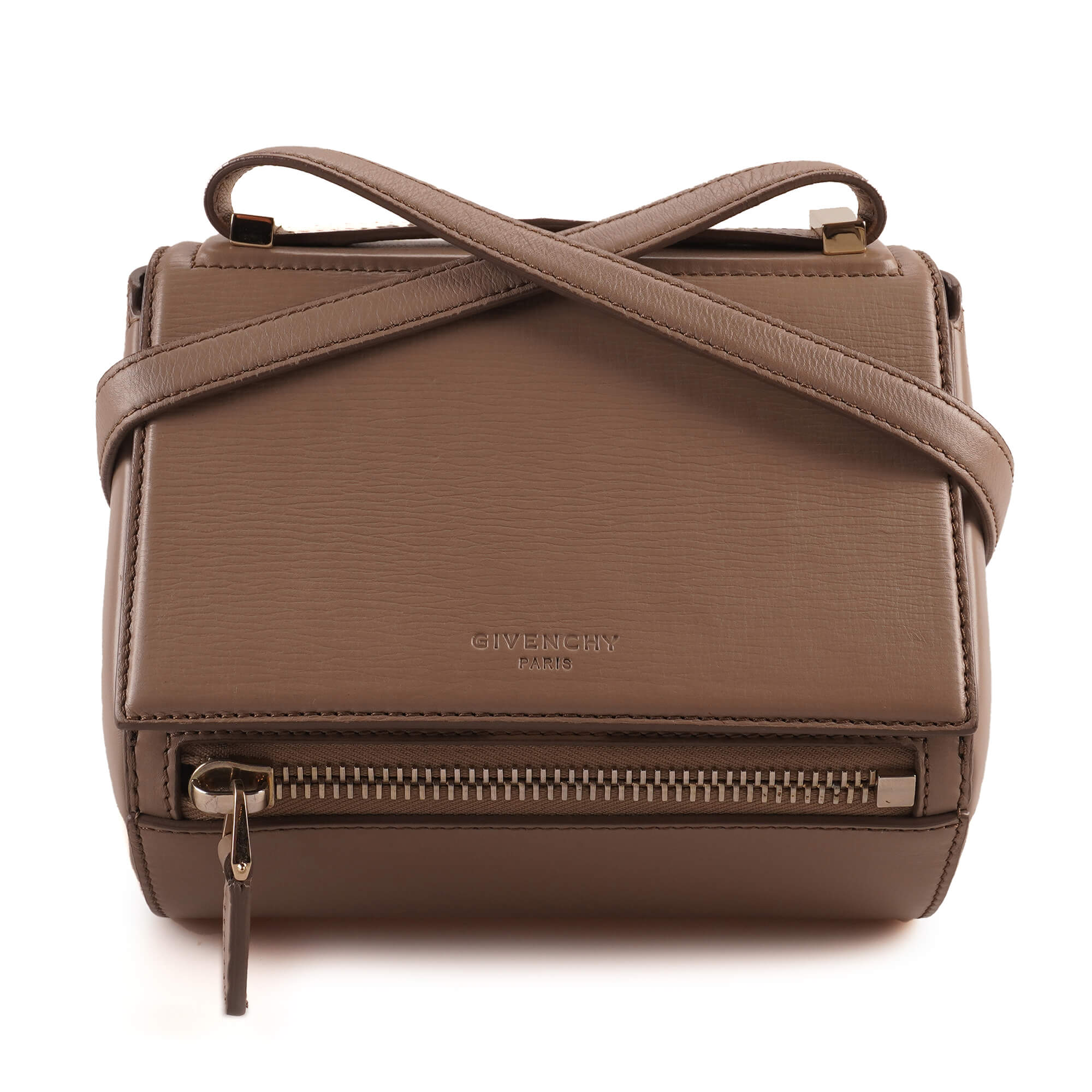 Givenchy - Etoupe Box Leather Mini Pandora Bag 